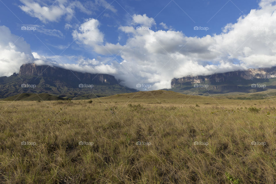 Mount Roraima and Kukenan Tepui in Venezuela, Canaima National Park.