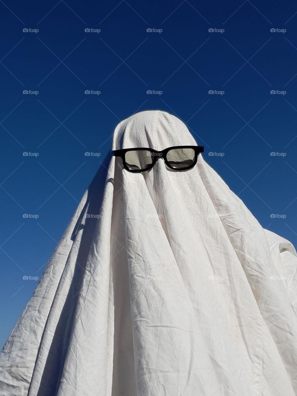 A ghost costume for a Halloween party