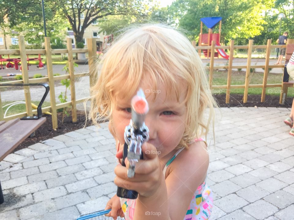 Cute girl playing in park