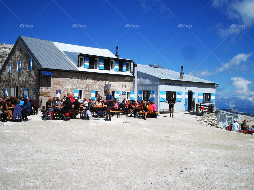 Shelter in High mountain. Piz bue,a beautiful Shelter in high mountain of the Dolomites,Italy