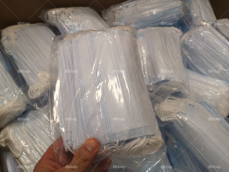 Ready-to-use packaged surgical masks