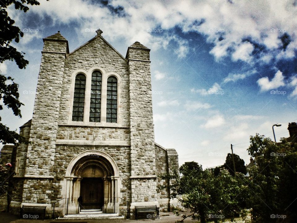 sky summer united kingdom church by mrgrambo