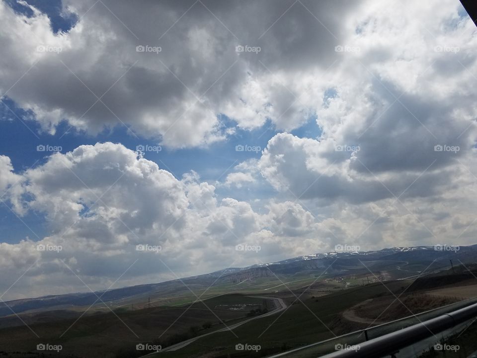 mountains in the distance,  just outside of Ankara Turkey