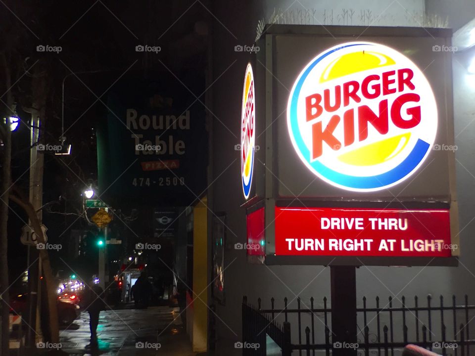 Burger King. City at Night