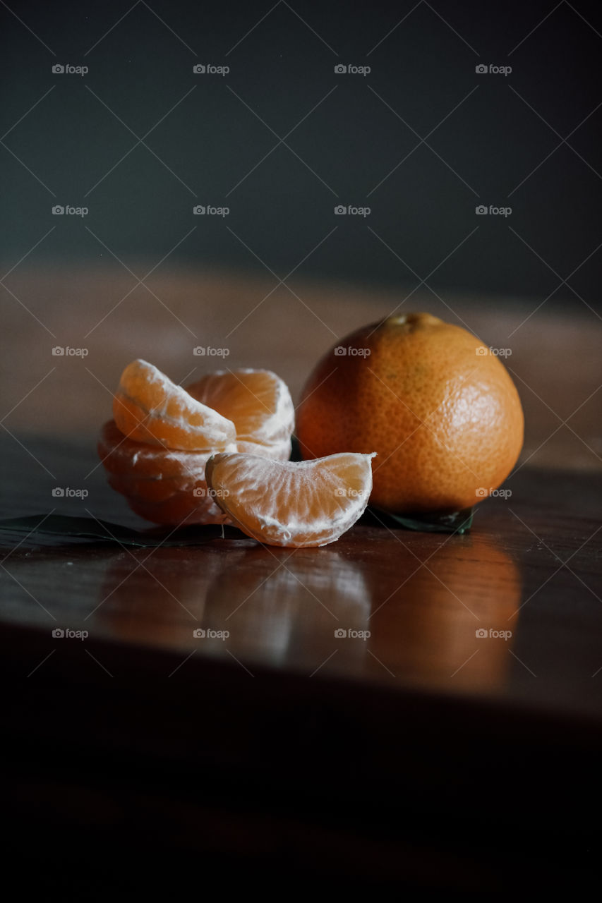 Orange fruits on table