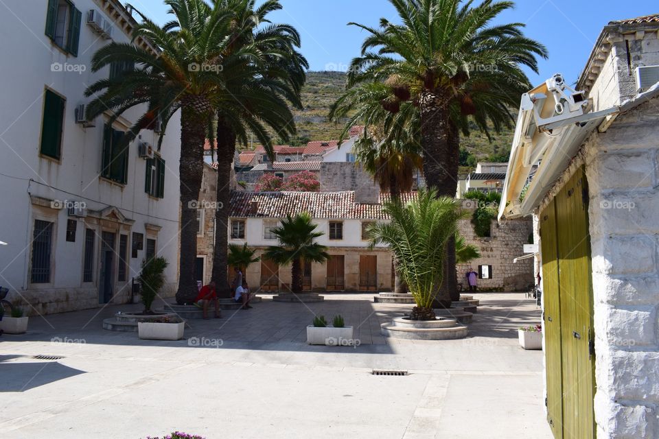 Seaside square, island Vis Croatia