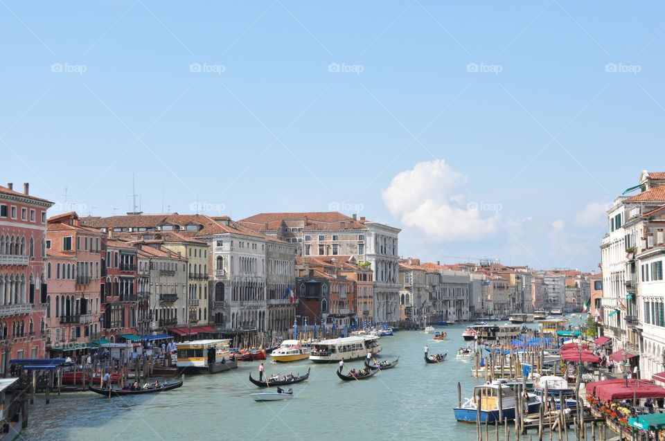 The hustle and bustle at the Grand Canal, Venice Italy