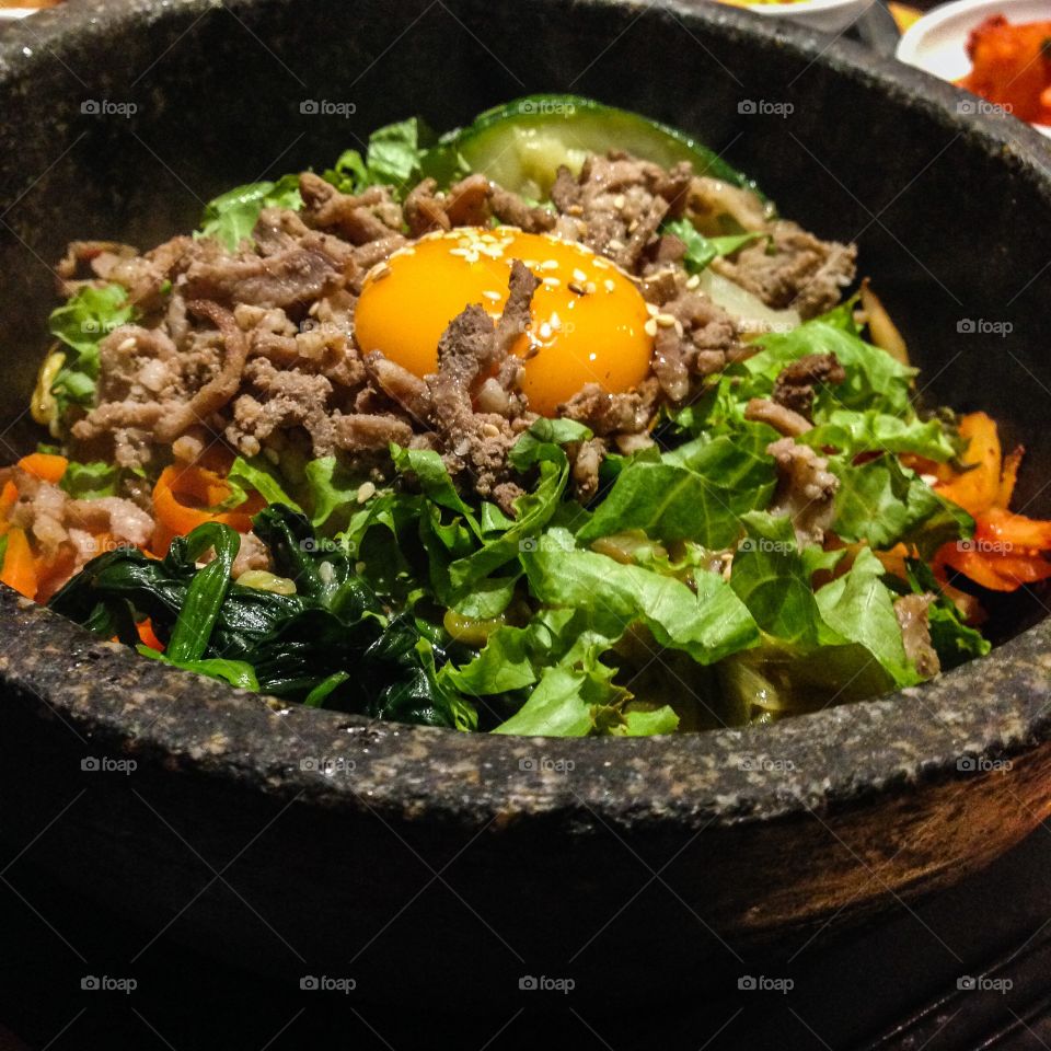 Close-up of bi bim bap