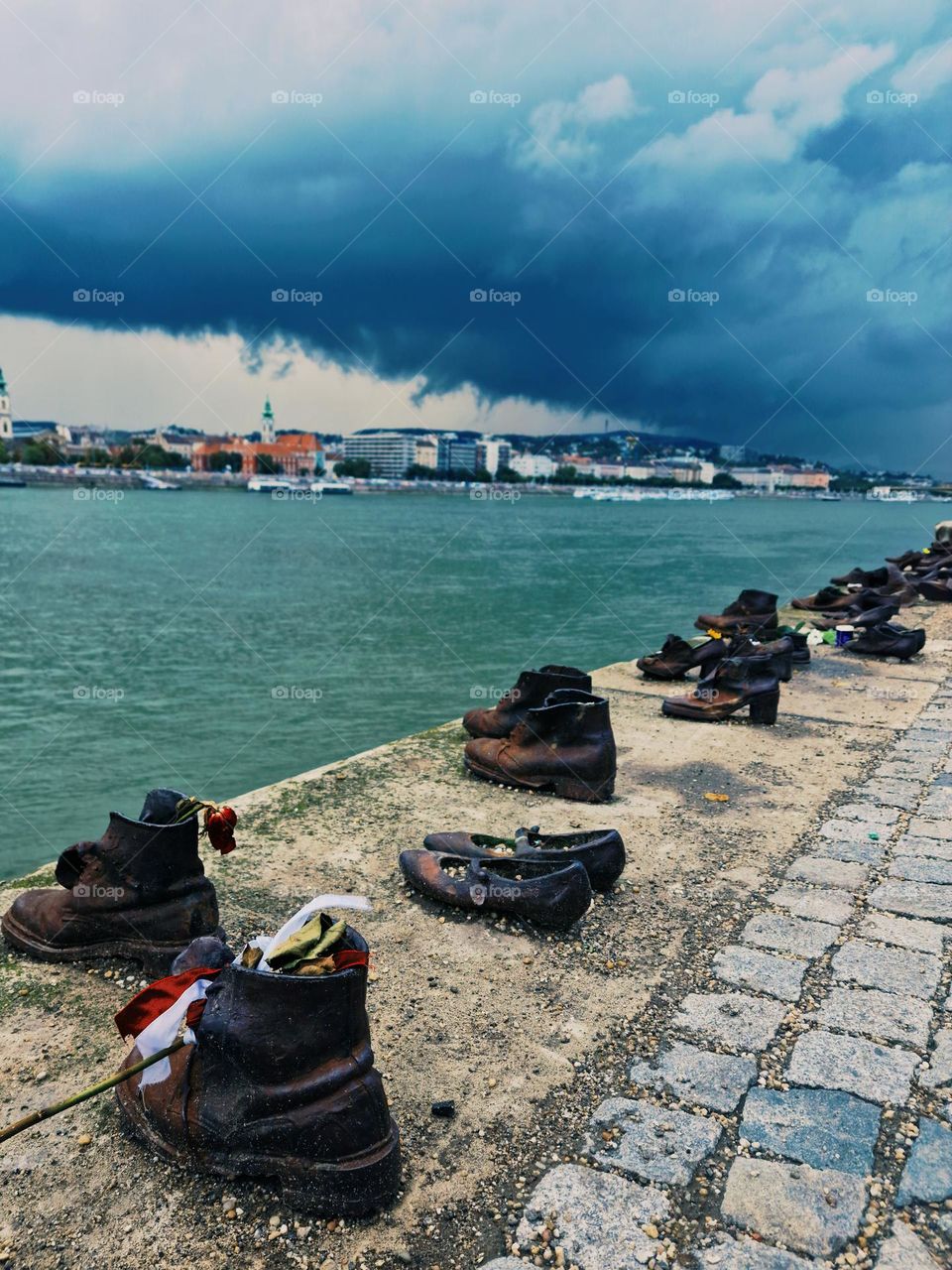 shoes on the bank of the Danube