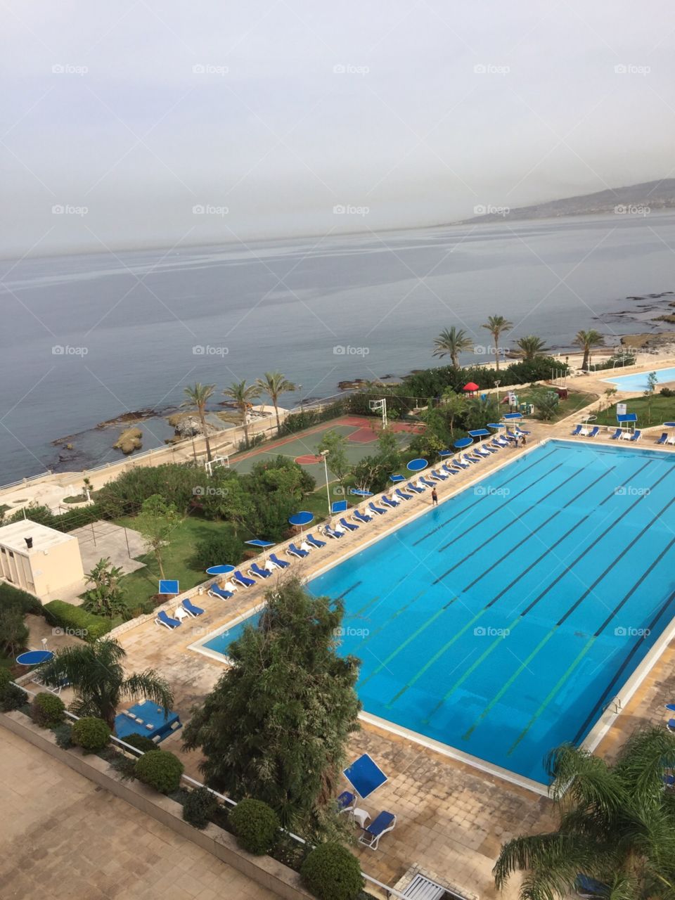 beautiful lebanon luxuous pool and mediterranean sea