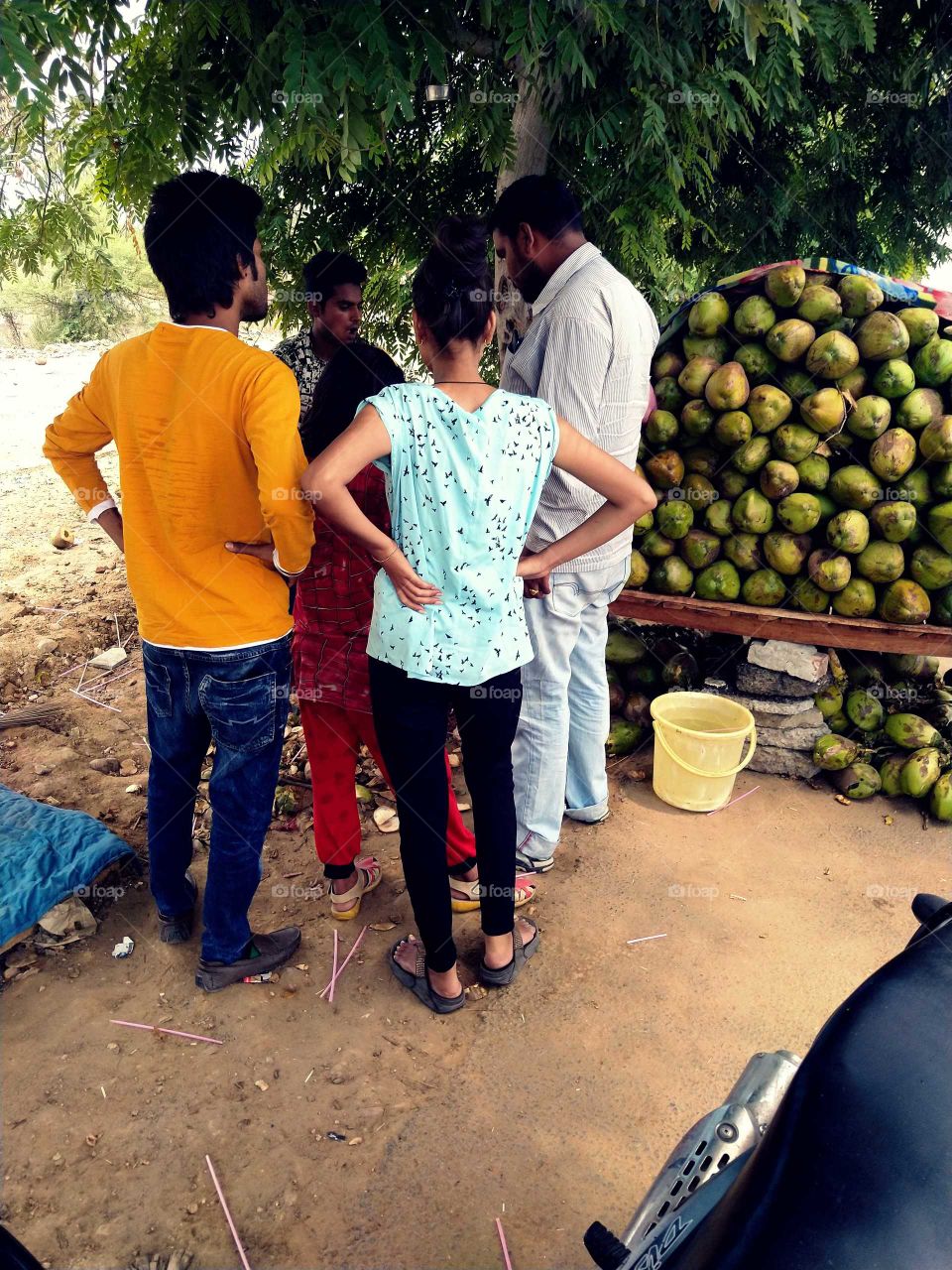 These people stood up to drink coconut water