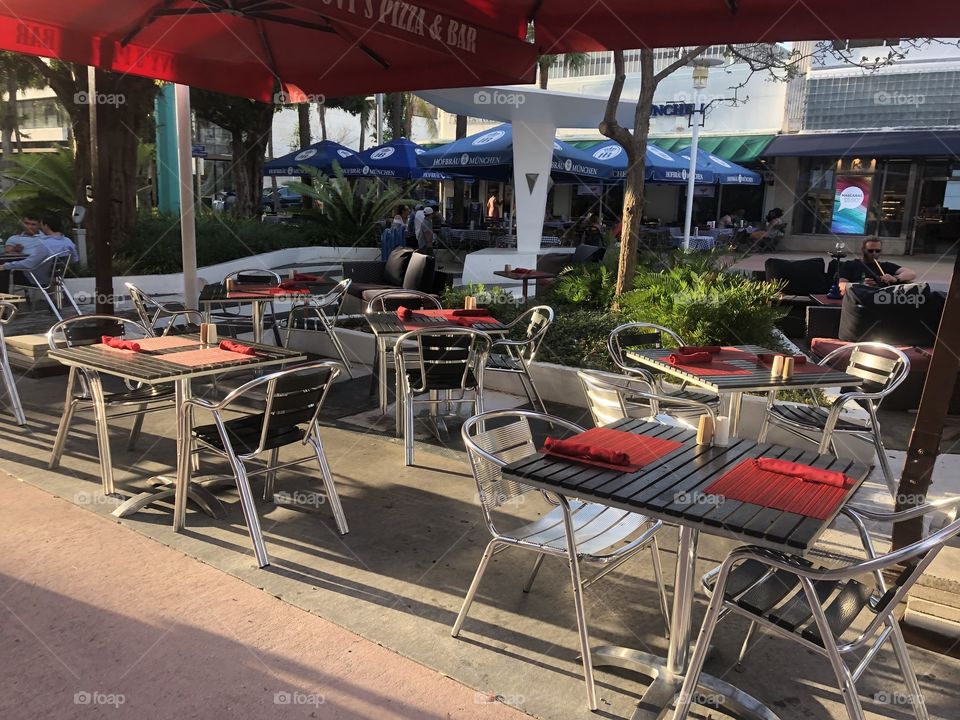 A few tables at south beach