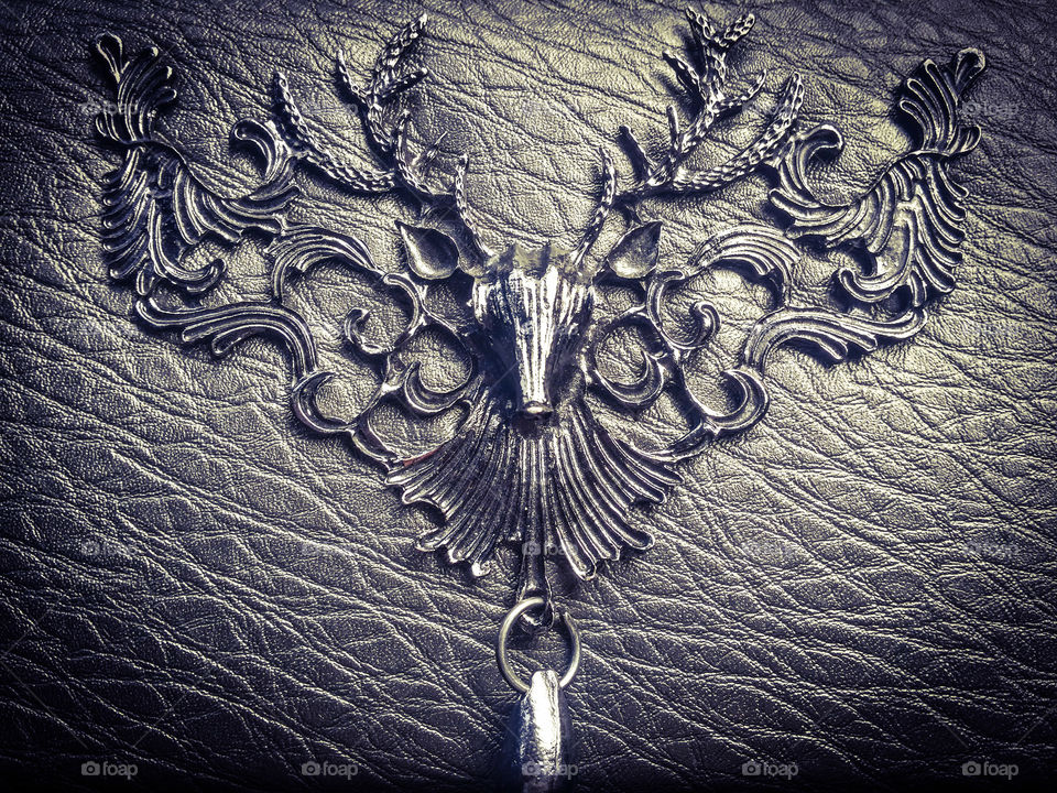 Beautiful stag on cracked background.