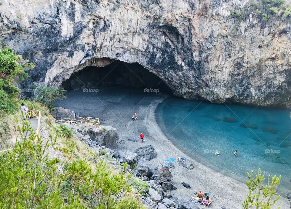 Hidden beach Arcomagno, Calabria, South Italy 