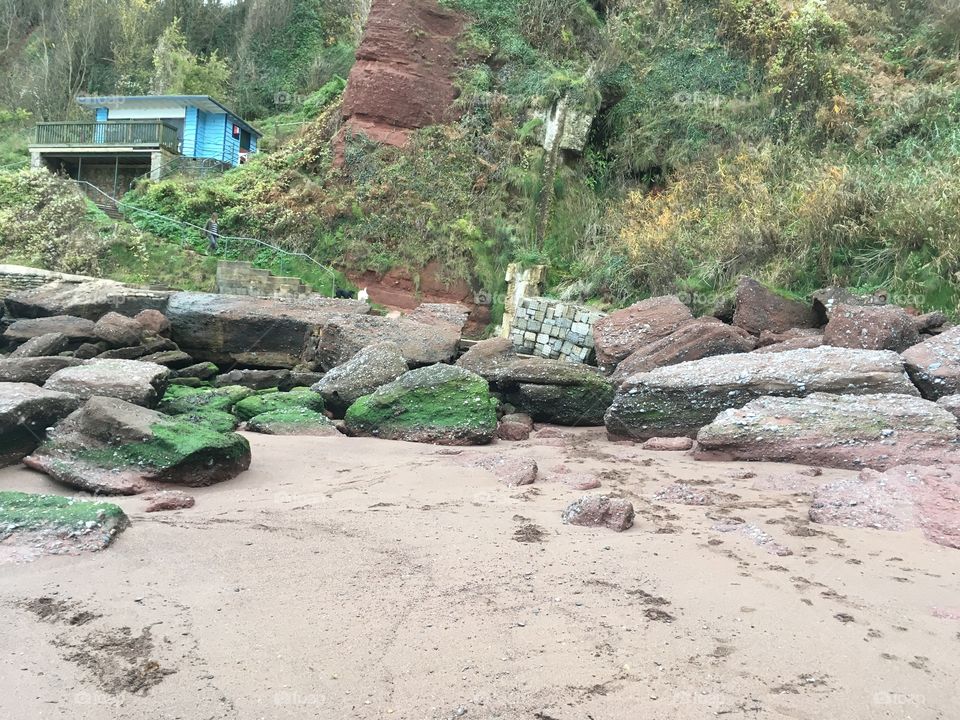 Soft sandy Maidencombe beach.