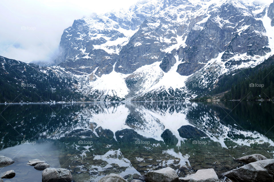 View of lake during winter