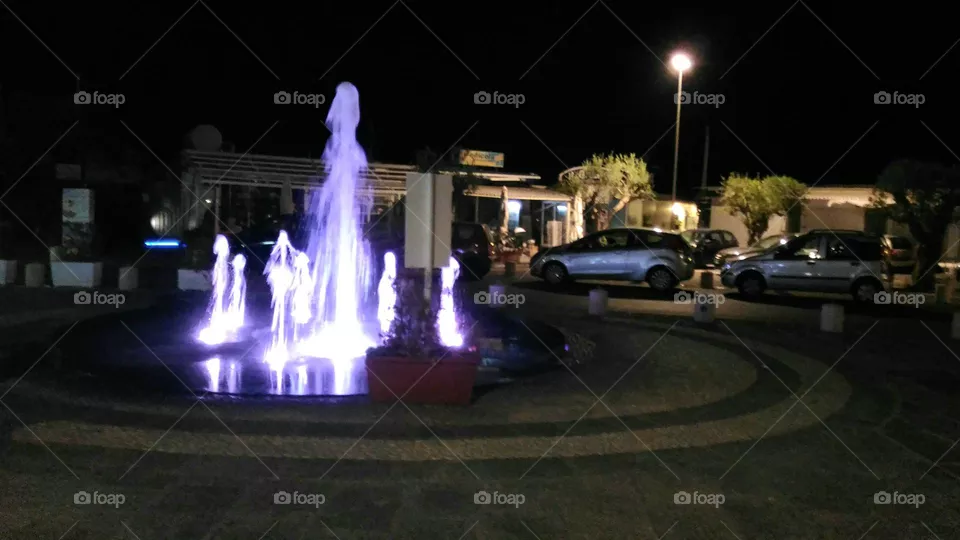The lightened fountain in Citara on the Italian island of Ischia