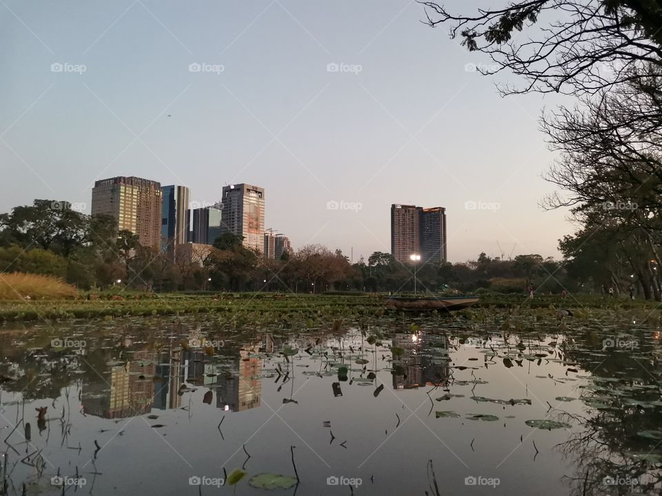 Lake with building Reflections