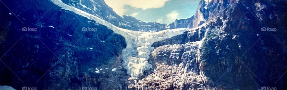 The Angel Glacier on Mount Edith Cavell in Alberta, Canada.