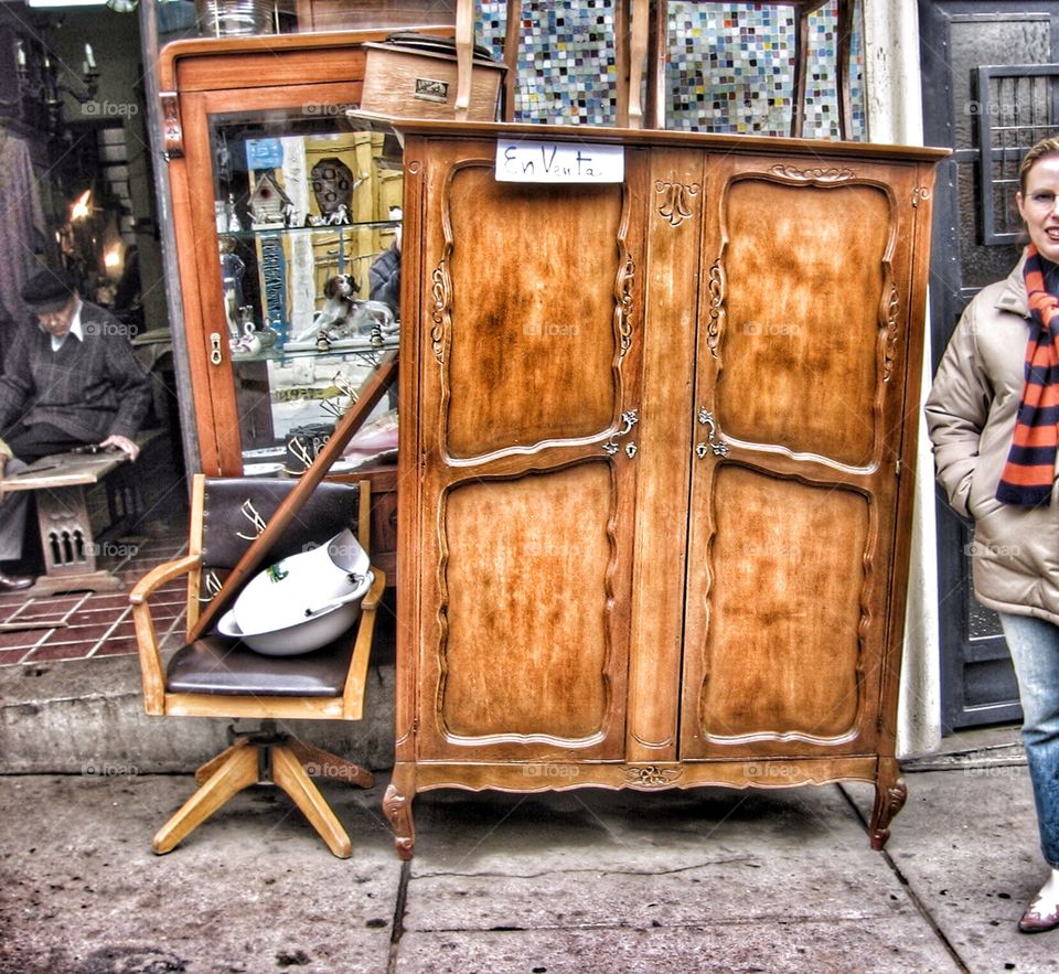 Street Shopping in Chile. Antiques for Sale