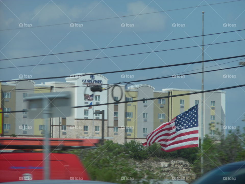 vacation photo 📷. This is a picture of the American flag ⛳ that I saw while on vacation in the Gulf of Mexico. 👣 🚶 🏃 🔥 💨