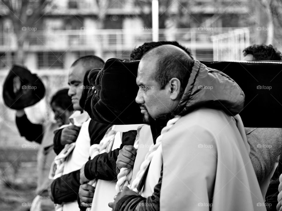 Peruvian religious ceremony, immaculate virgin of the door Qtuxo