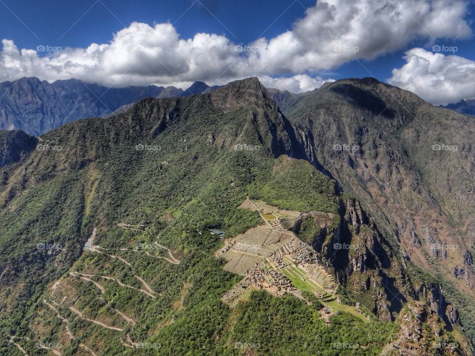 A beautiful top view of Machu Picchu