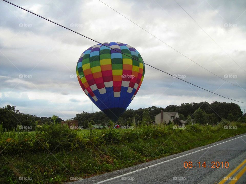 hot air balloon landing