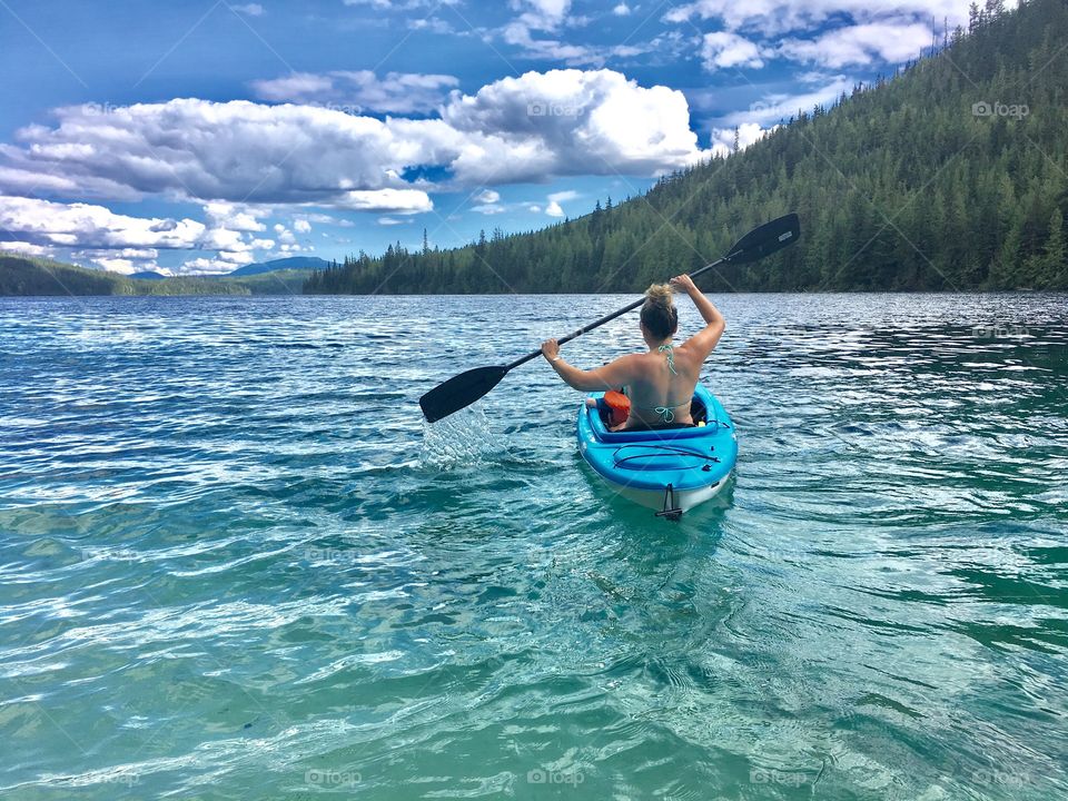 Canoe on the lake in British Columbia, Canada. 