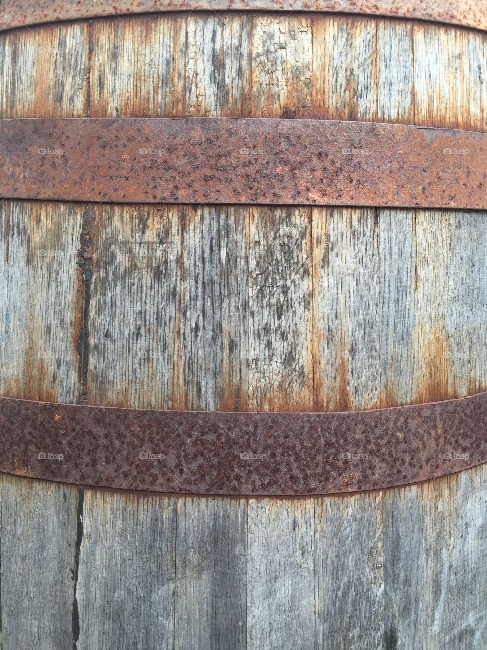Old barrel with rusted bands