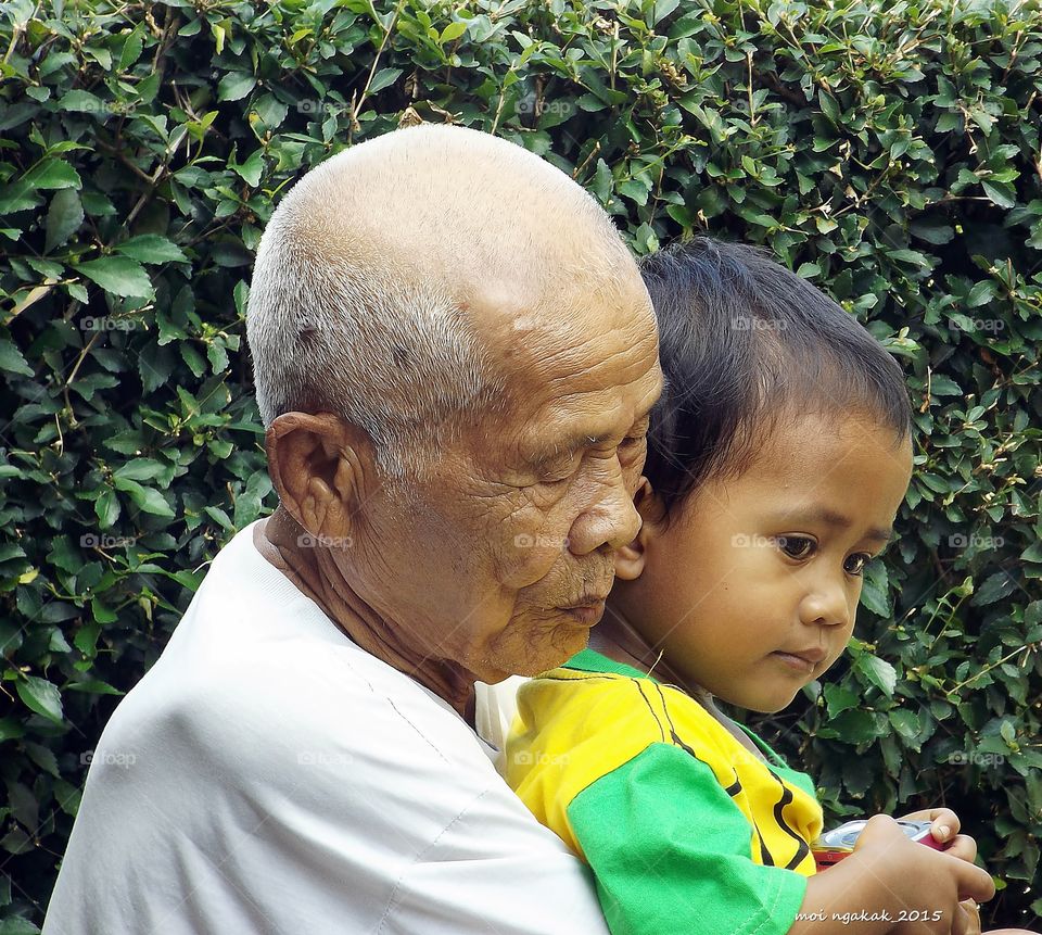 silence of love. old man with his grandson