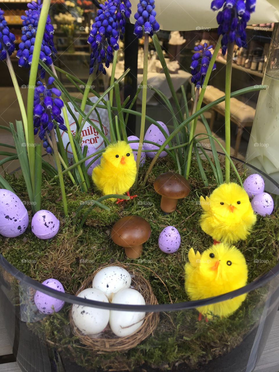 Easter flower decor. Easter time. Happy eater background. 