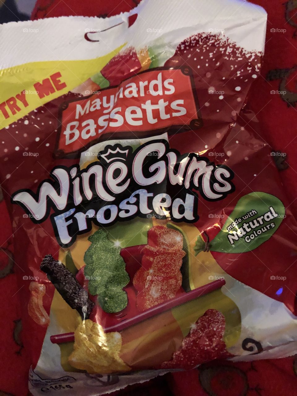 Christmas wine gums frosted