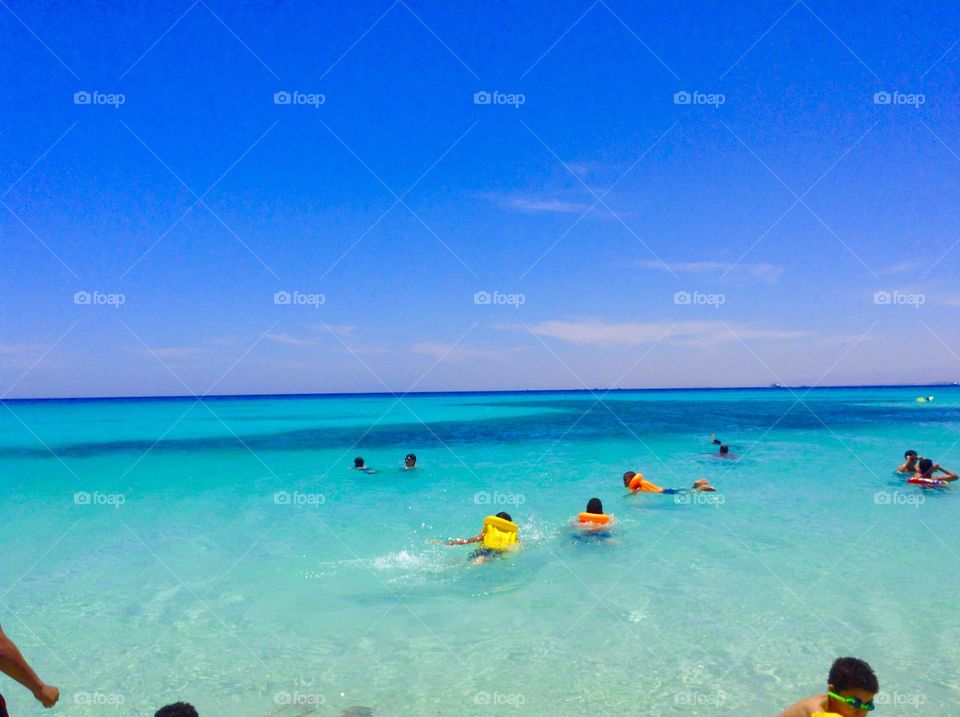 Enjoying the nice water in Hurghada city, the Red Sea, Egypt 