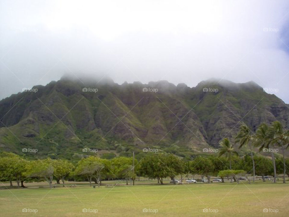 Jurassic View. View from a park.  The first Jurassic Park movie was filmed on the other side of this mountain.