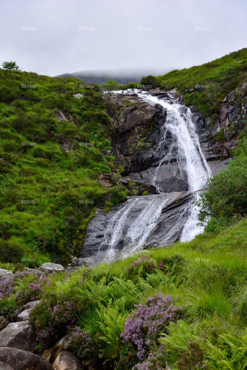 sky nature waterfall scotland by faabix