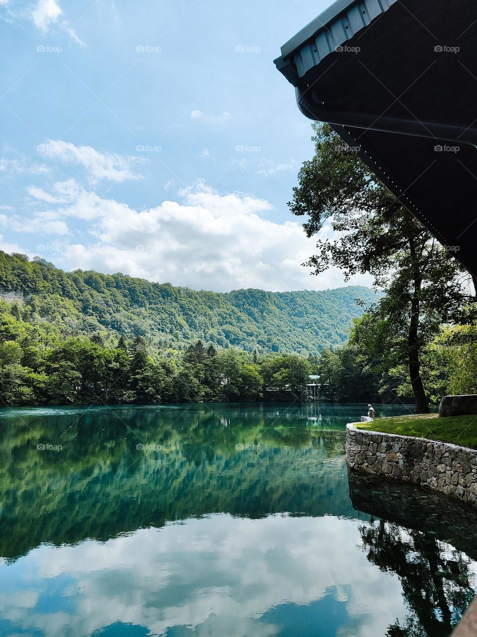 Mirror lake in the forest