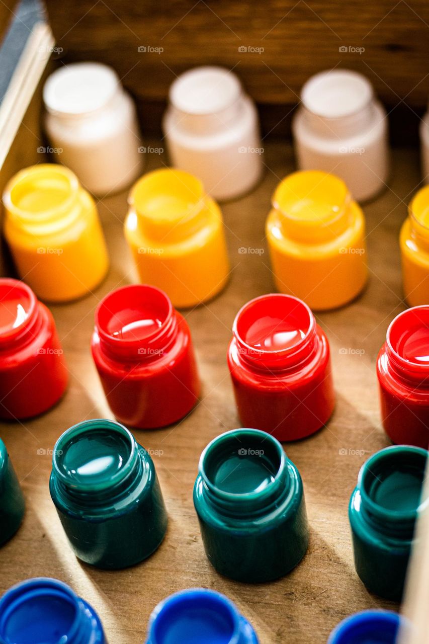 gouache paint pots