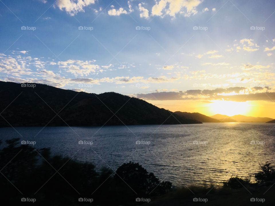 beautiful lake with a beautiful sunset 