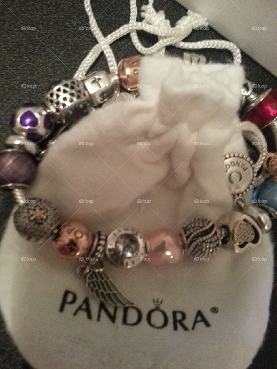Pandora bracelet. This is my favorite bracelet. I love Pandora. It tells my story. I can say I am addicted to Pandora.