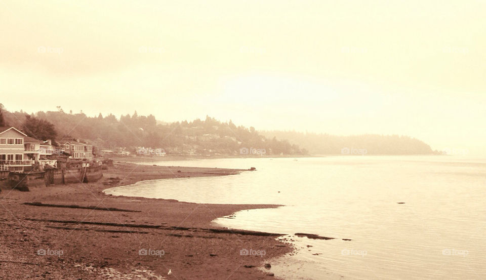 beach ocean yellow morning by mcr