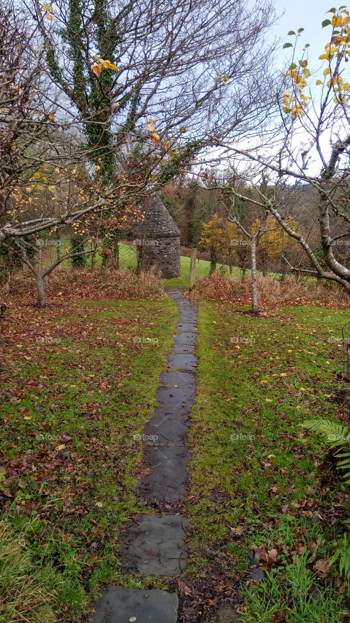 a picturesque path in ulster folk museum in N.Ireland