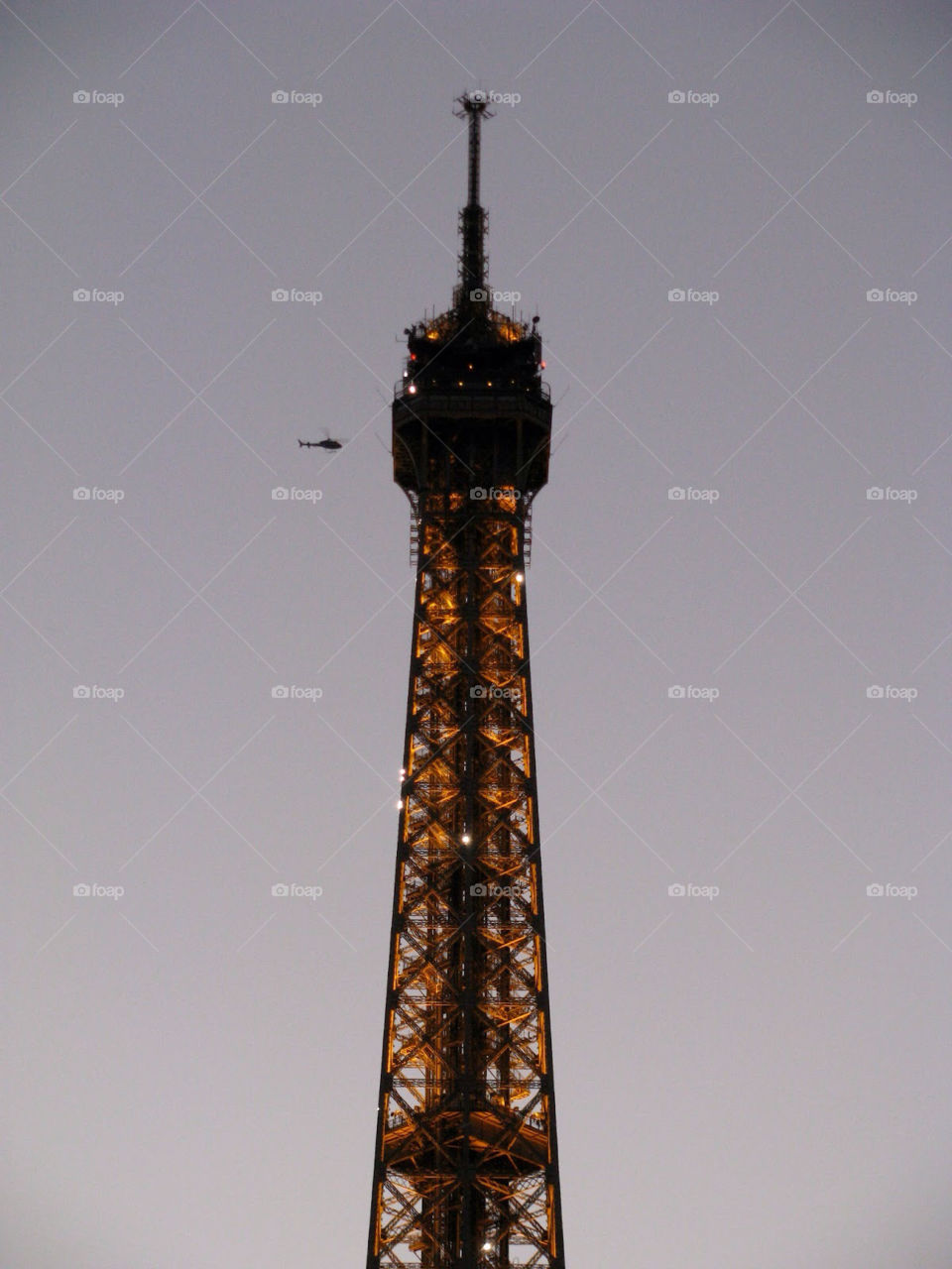 Eiffel Tower and helicopter