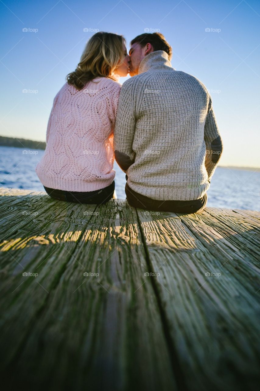 Kissing on the dock