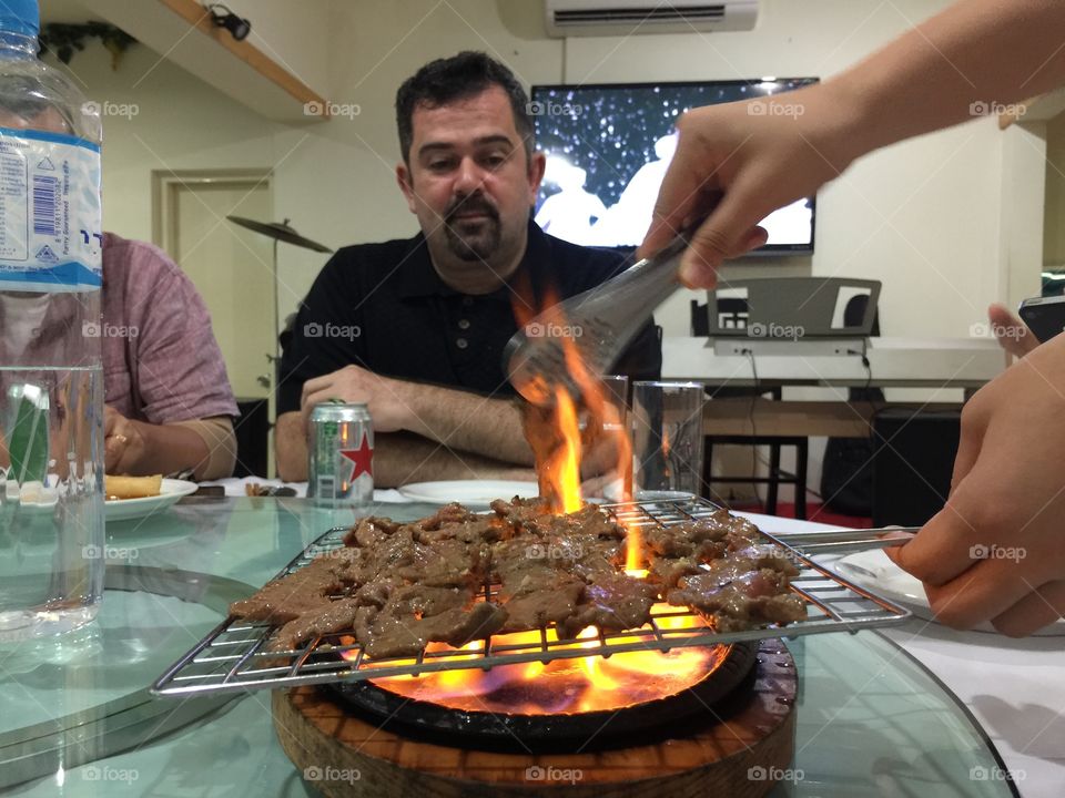 People, Indoors, Man, Flame, Adult