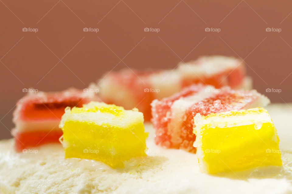 ice cream with marmalade and jelly.  choose up