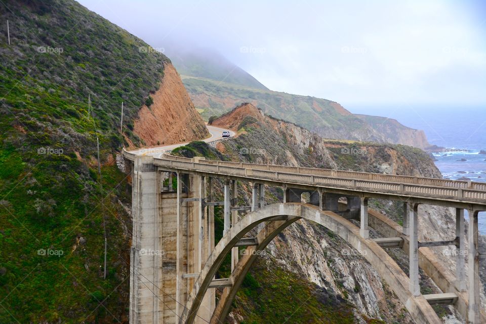 The famous and beautiful Bixby Bridge in California 