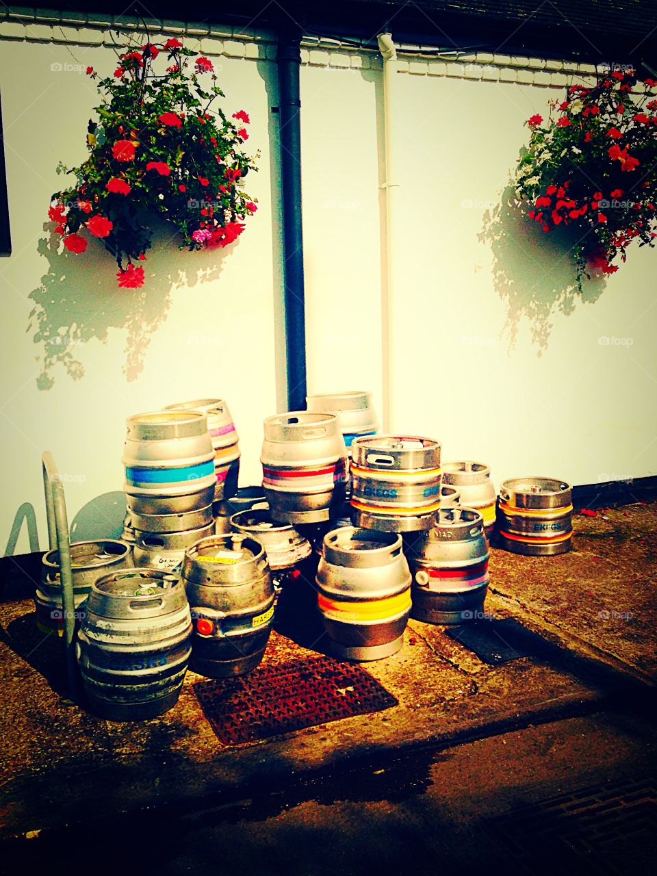 Colourful beer  barrels 