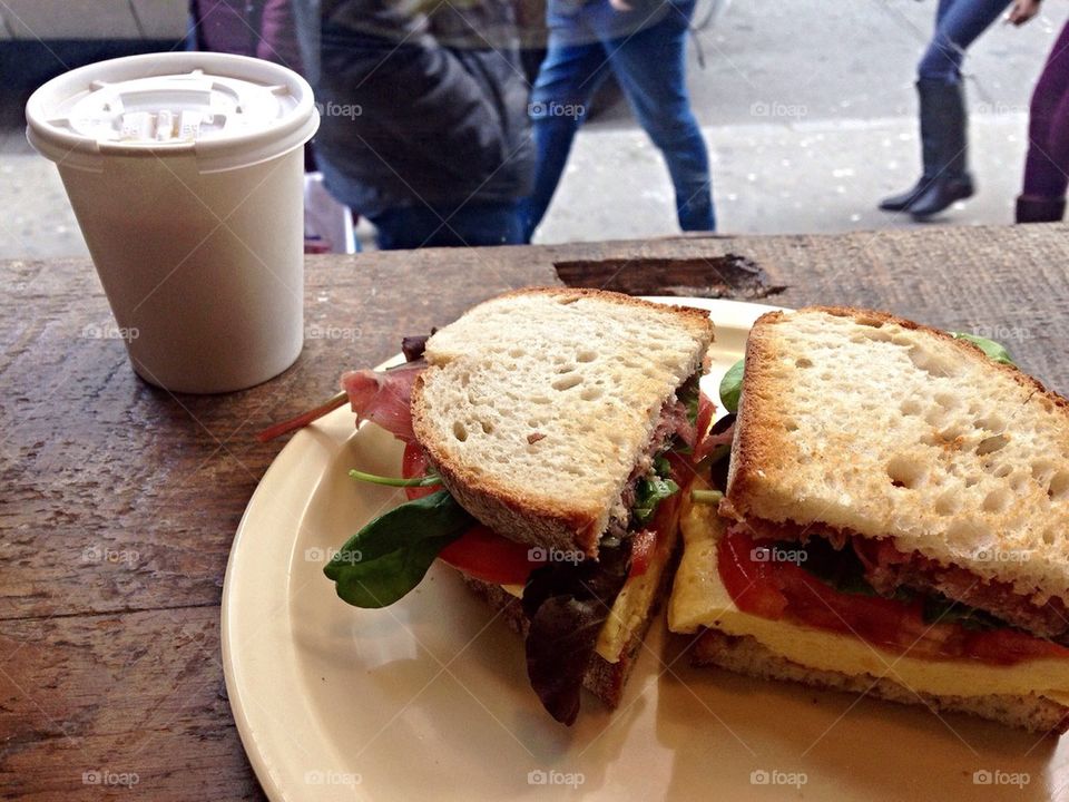 City window brunch . Brunch in new york city Italian sandwich shop