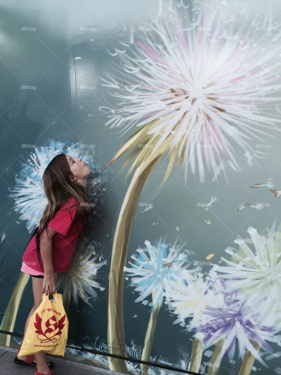 Blowing air. Having fun with different paintings